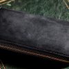 蝋引きコードバンラウンドファスナー長財布