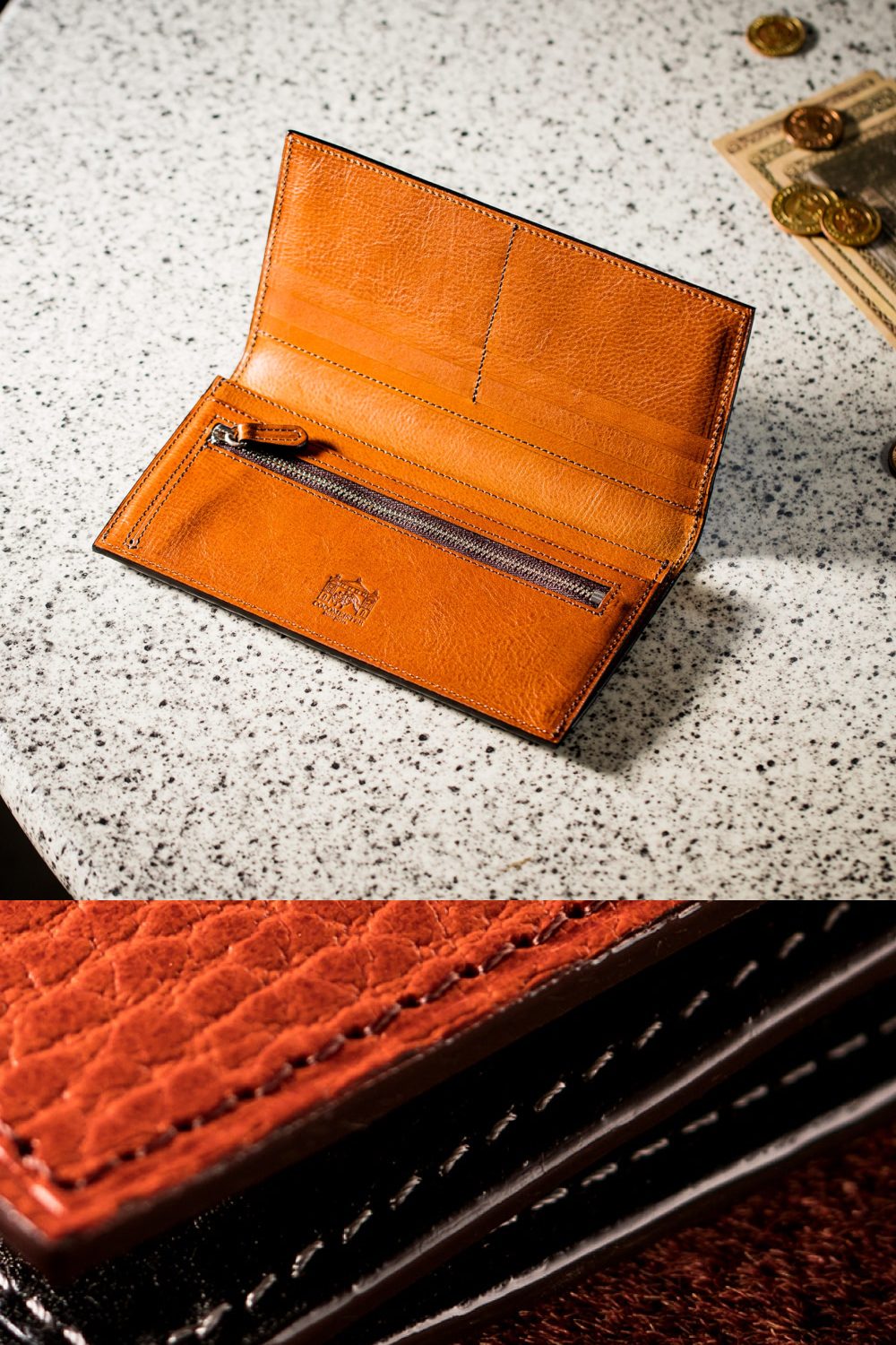 薄いビジネス財布！スーツスタイルに最適な「ササマチ」「札入れデザイン」の長財布。